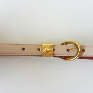 Vintage Dooney & Bourke Cream Leather Signature Duck Belt Small